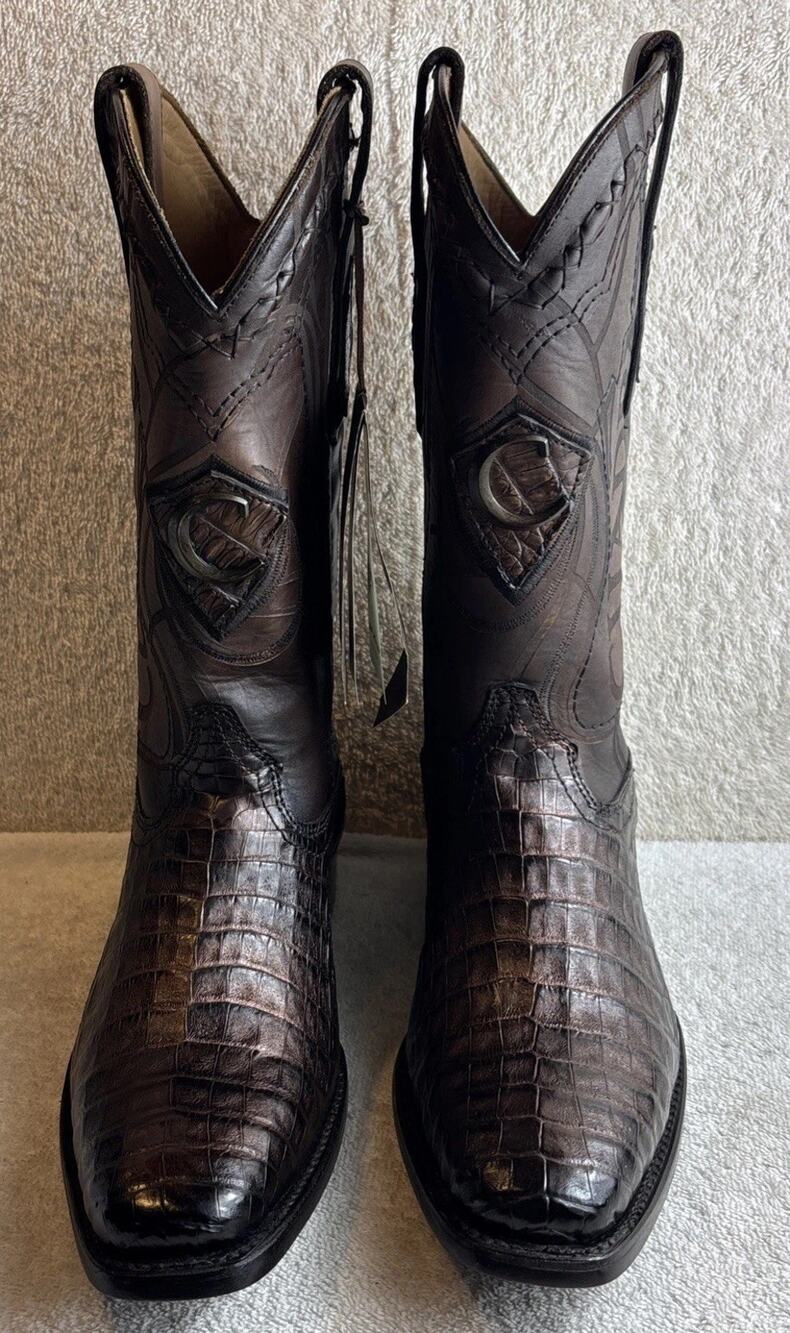Cuadra Western Cowboy Boots Brown Fuscus/ Caiman Leather Mens Size 7 EE 26330